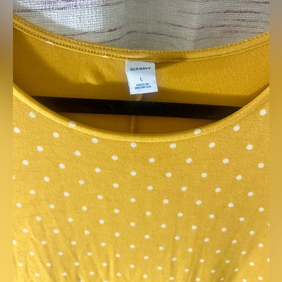 Old Navy A-Line Orange Midi Dress with Crew Neck and Short Sleeves - Picture 7 of 11